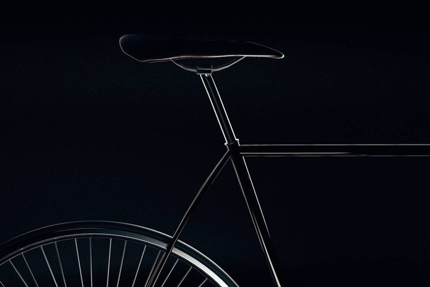 Bicycle saddle on black background - 写真・画像