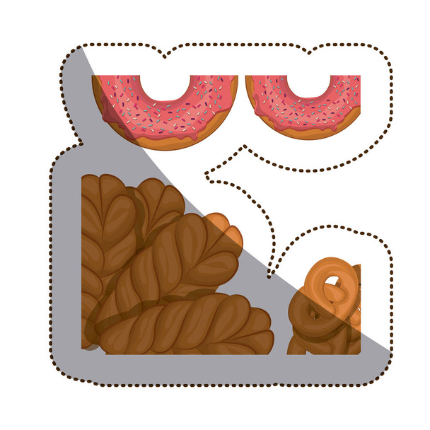 isoliertes Brot und Donut-Design - Vektor, Bild