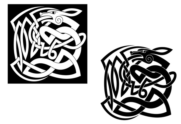 Abstract wild animal in celtic style - Vector, Image