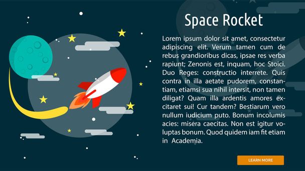 Space Rocket Conceptual Banner - Vector, Image