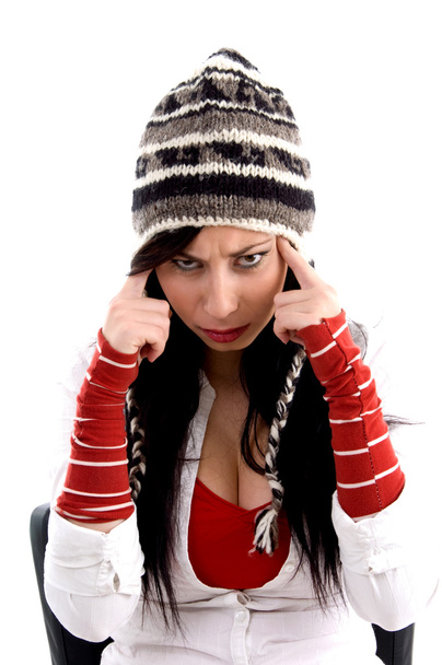 Young woman wearing winter hat - Foto, imagen