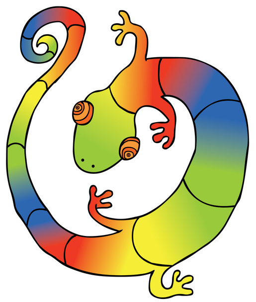 Gecko colorido
 - Vetor, Imagem