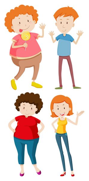 Four people in different sizes - Vector, Image
