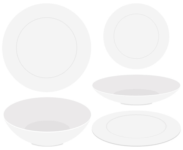different design of plates and bowls - Vector, Image