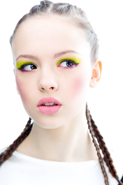 woman with bright makeup - 写真・画像
