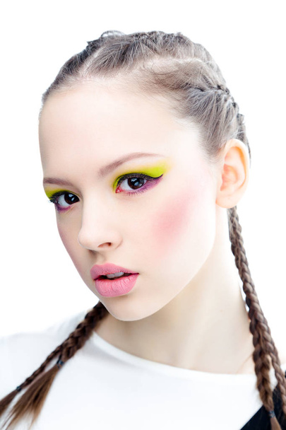 woman with bright makeup - Photo, image