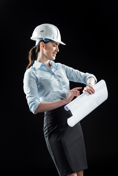 Female architect in helmet - Photo, Image