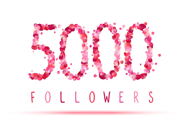 5000 (five thousand) followers - Vector, Image