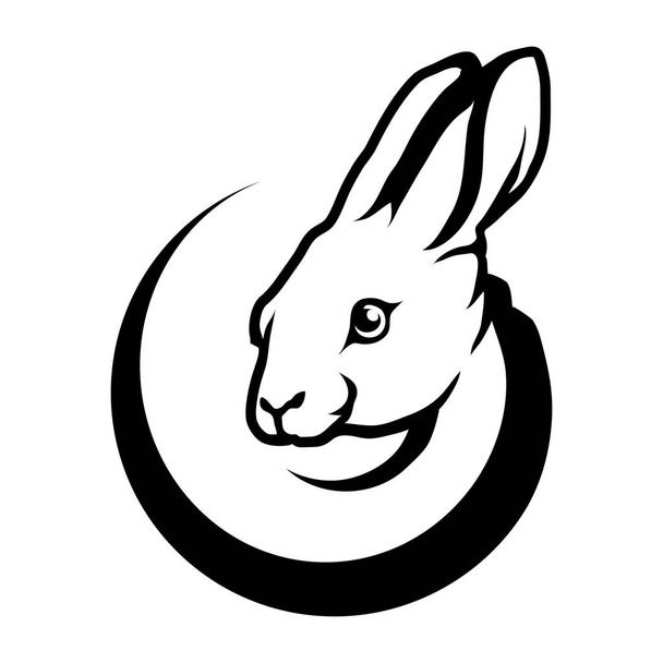 Rabbit head in circle - Vector, Image