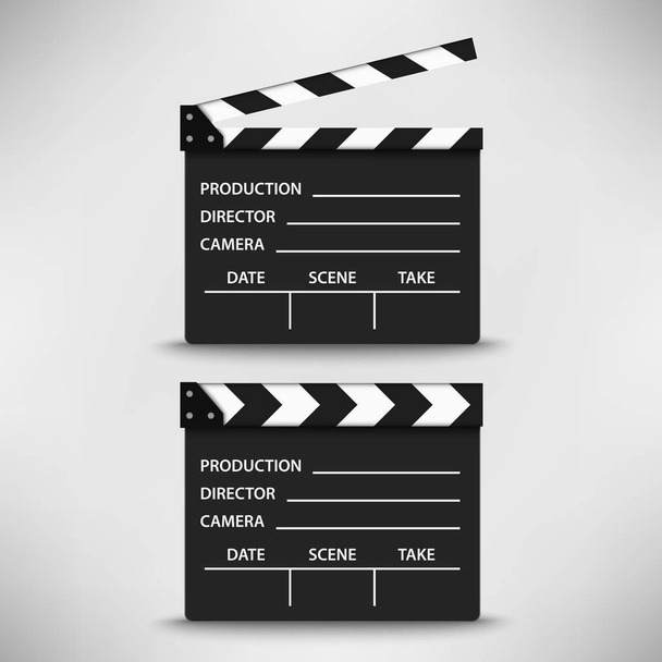 Open and closed movie flap template - Вектор, зображення