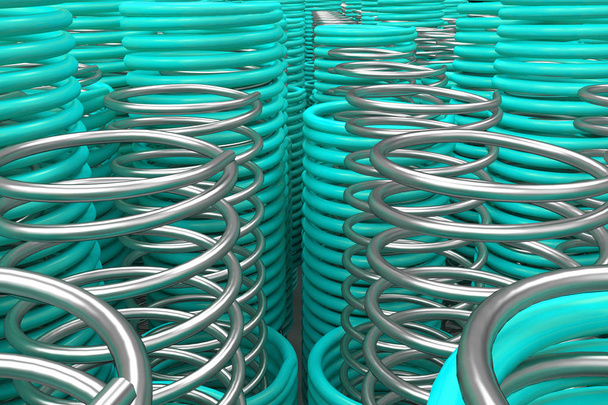 Metal and plastic springs and coils - Foto, Imagem