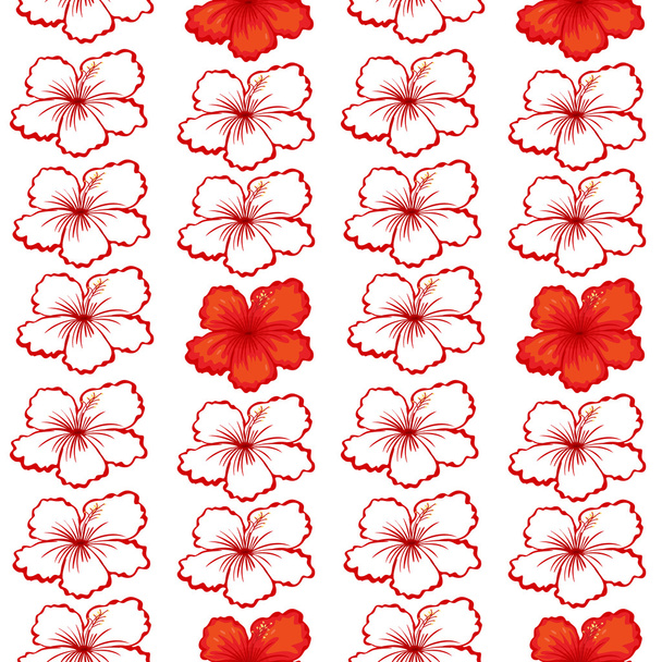 red hibiscus flowers - Vector, Image