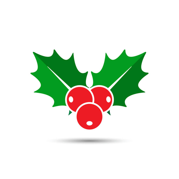 クリスマス ヒイラギの果実アイコン、ベクトル. - ベクター画像