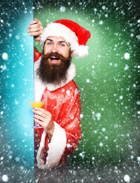 smiling bearded santa claus man - Foto, Bild