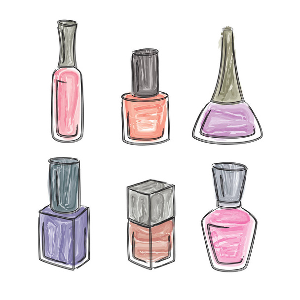 Multi-colored nail varnishes - Vektor, Bild