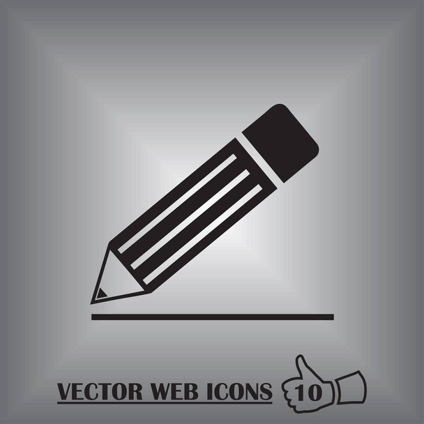 Ícone de lápis, design plano
 - Vetor, Imagem