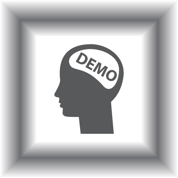 Ανθρώπινο κεφάλι σιλουέτα και κείμενο demo - Διάνυσμα, εικόνα