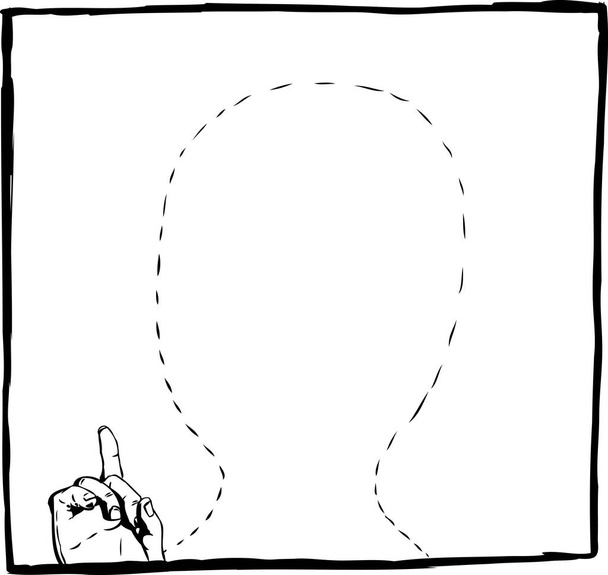フレームの人の輪郭を描かれたスケッチ - ベクター画像