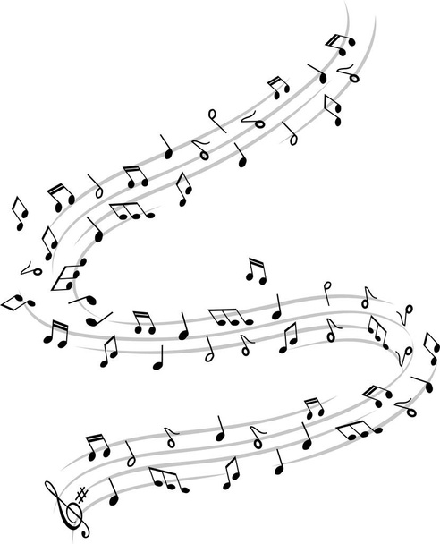 WALTZ AND MUSIC NOTES ENVOLEE - Vector, Image