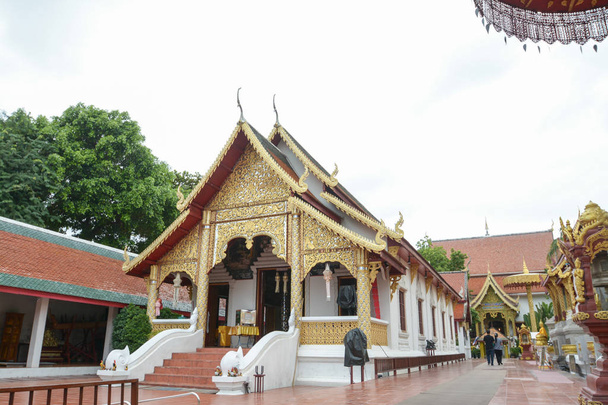 Wat Phra That Hariphunchai pagoda temple in northern province  near Chiengmai .THAILAND  - Foto, immagini