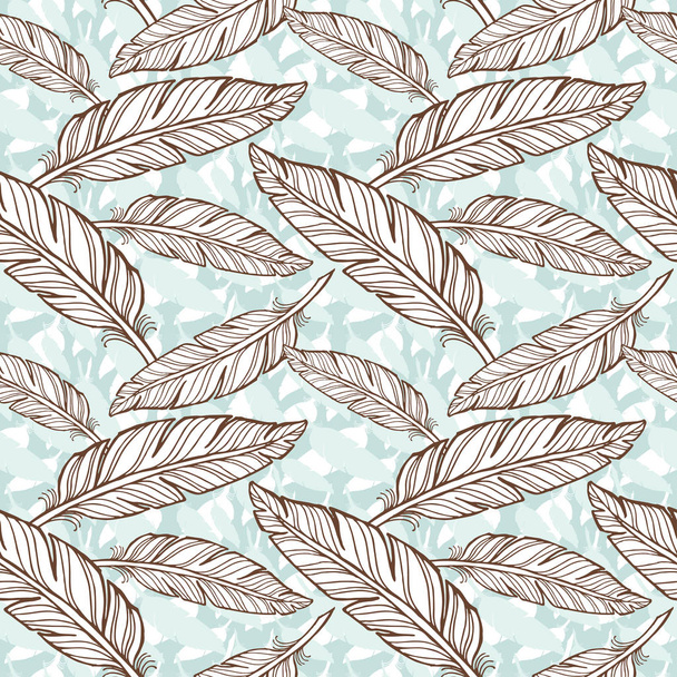 Seamless feathers pattern - Διάνυσμα, εικόνα