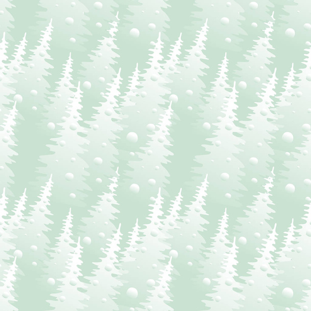 モミの木とのシームレスなパターン - ベクター画像