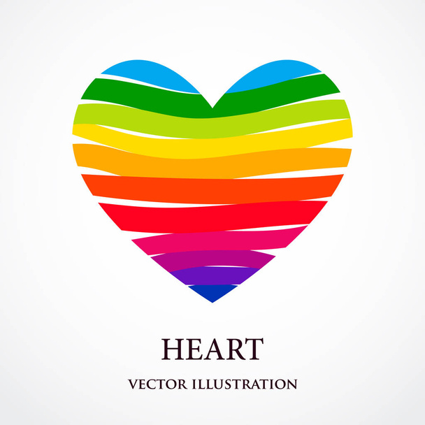 Радужное сердце состояло из лент
 - Вектор,изображение