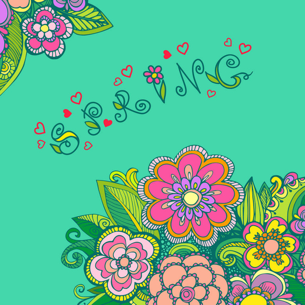 Drawn by hand beautiful flowers made in a vector. - Vector, Imagen