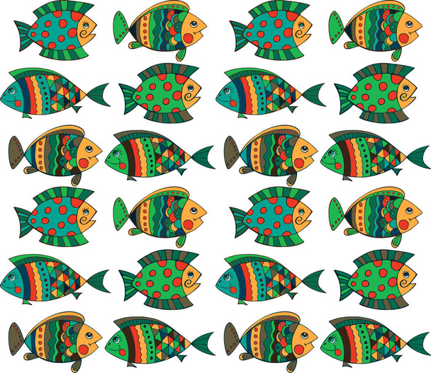 Bright decorative fish hand drawn vector.  - ベクター画像