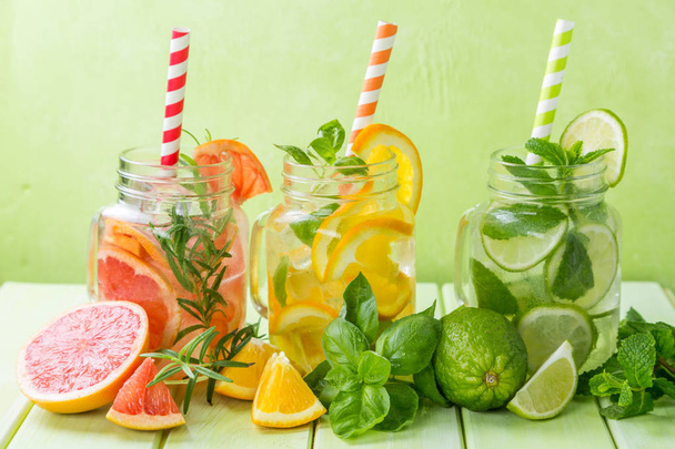 Selection of infused water for detox - Valokuva, kuva