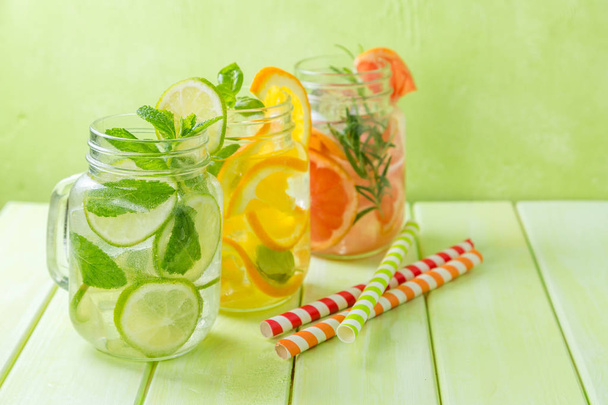 Selection of infused water for detox - Foto, immagini