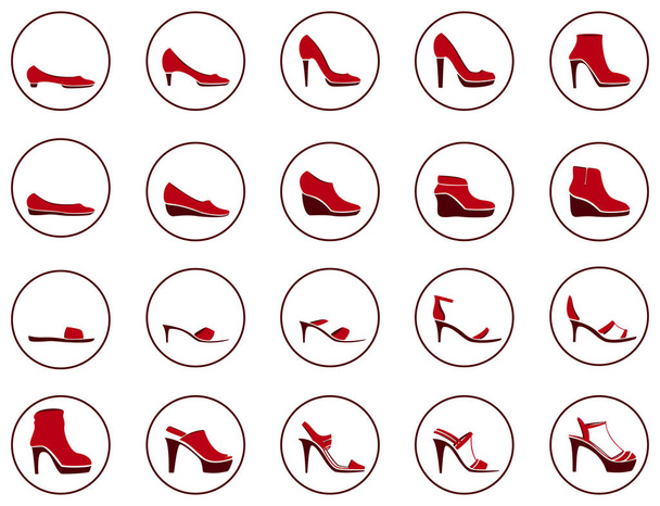 女性の靴の 1 つ - 赤 - ベクター画像