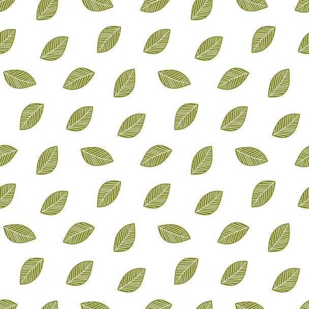 seamless leaf pattern and background vector illustration - Vektör, Görsel
