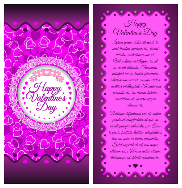 Happy valentines day. Brochure, poster or leaflet template - Vector, afbeelding