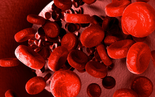 płynący komórek krwi wewnątrz żyły - Zdjęcie, obraz