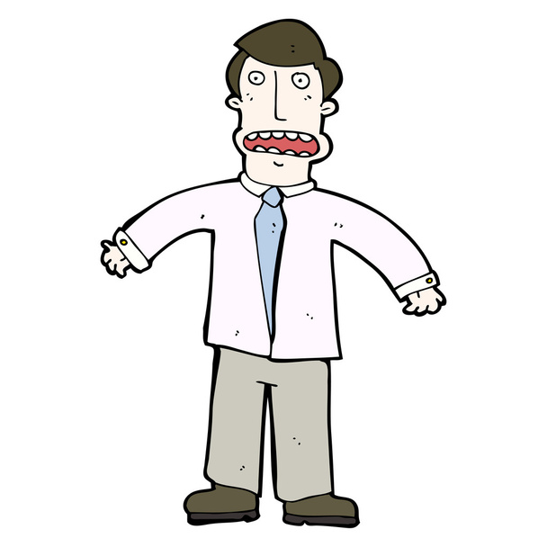 Hombre encogiéndose de hombros dibujos animados
 - Vector, Imagen