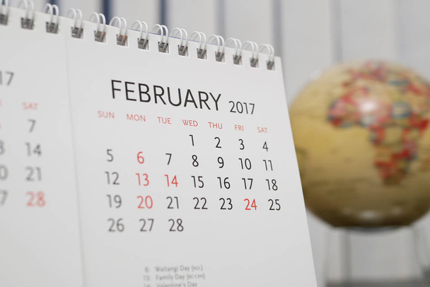 Nahaufnahme Kalenderblatt für Februar 2017 - Foto, Bild