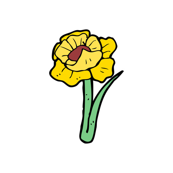 Cartoon poppy flower - Vector, Image