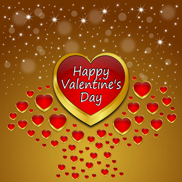 Aftelkalender voor Valentijnsdag wenskaart - illustratie - Foto, afbeelding