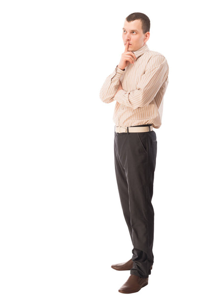 pensive man Portrait of a businessman on a white background - Fotó, kép