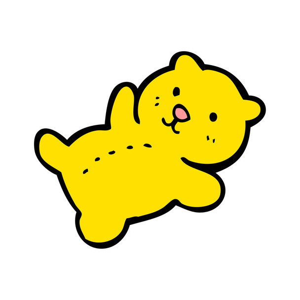 Yellow teddy bear cartoon - Vektor, obrázek