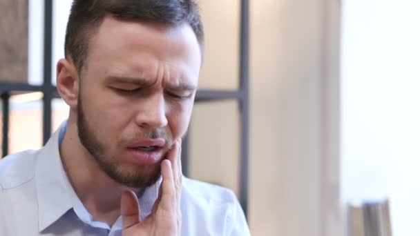 Toothache, Man with Pain in Teeth - Footage, Video