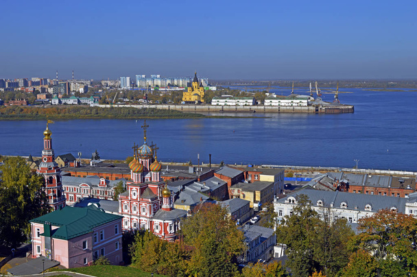 Volha a šipka Oka řek v Nižnij Novgorod. - Fotografie, Obrázek