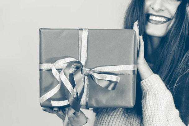 Person holding gift box.  - Foto, Imagen