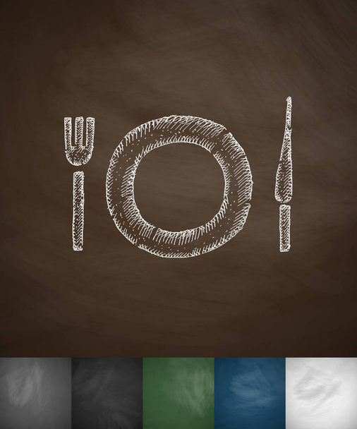 Hand drawn cutlery icon - Vektor, kép