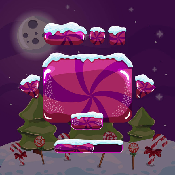 Sweet vector winter user interface game - Vector, Image