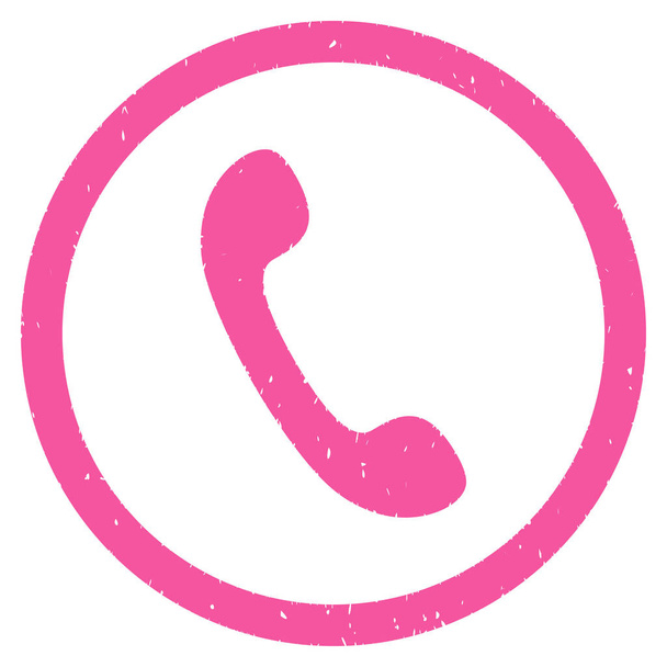 Phone Receiver Icon Rubber Stamp - Vector, imagen