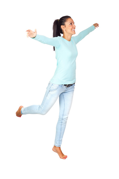 Casual Girl with Arms Wide Open - Foto, Bild