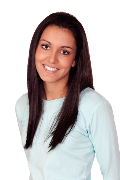 hezká brunetka žena s dlouhými vlasy - Fotografie, Obrázek