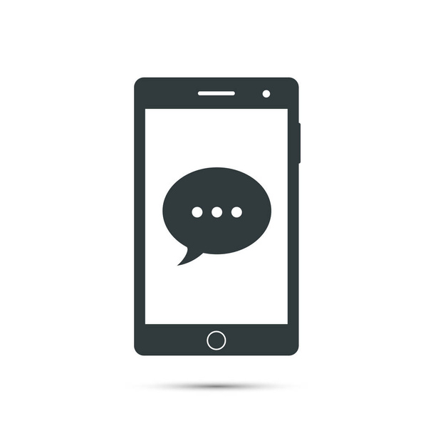 Smartphone ikonra a beszéd buborék chat jele. Vektor. - Vektor, kép